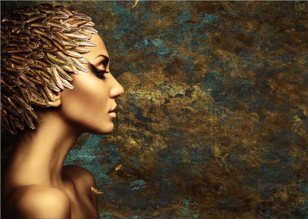 Sanatsal Kadın Portre Güzellik Salonu ve Kadın Kuaförü Duvar Kağıdı